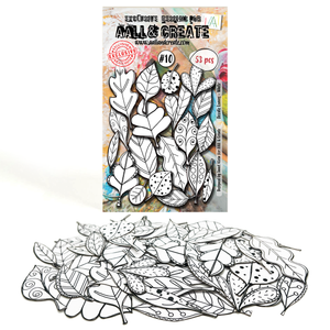 #10 - Ephemera Die-Cuts - Doodle Leaves - White