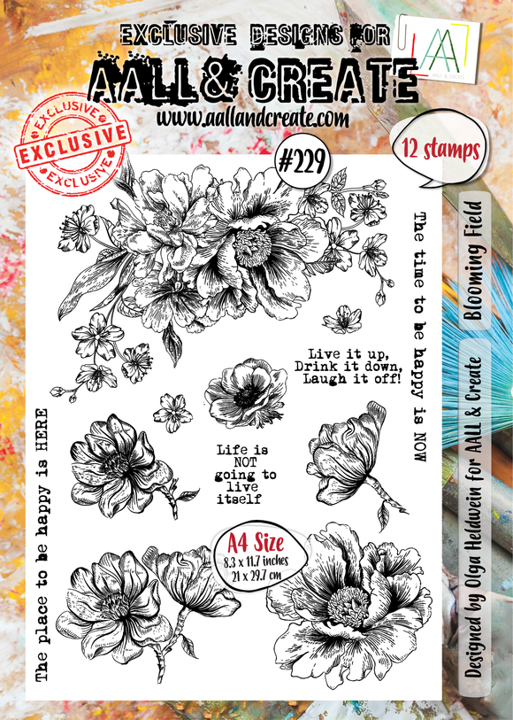 #229 - A4 Clear Stamp Set - Blooming Field