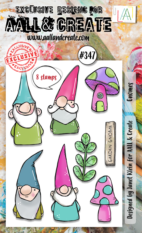 #347 - A6 Clear Stamp Set - Gnomes