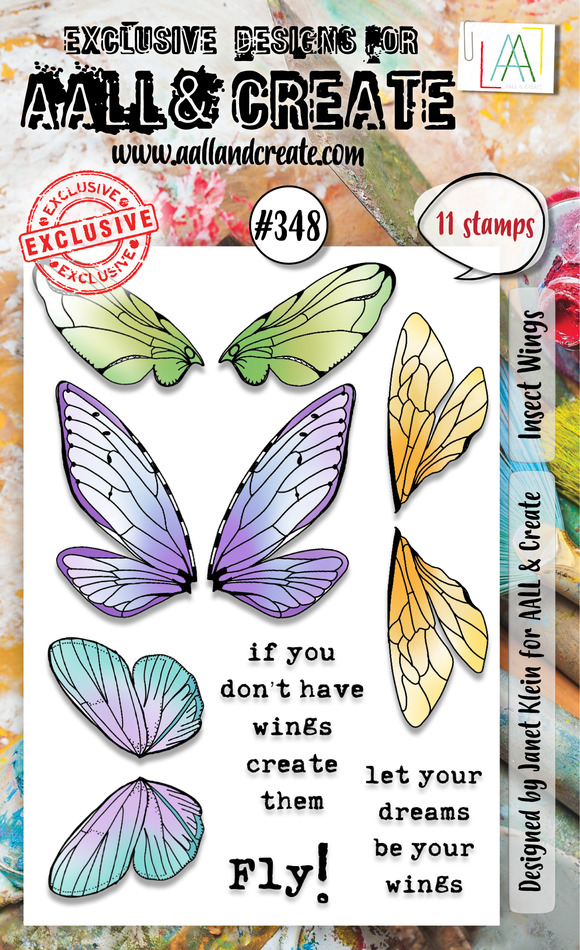 #348 - A6 Clear Stamp Set - Insect Wings