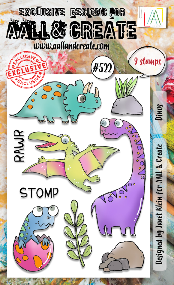 #522 - A6 Clear Stamp Set - Dinos