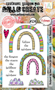 #524 - A6 Clear Stamp Set - Follow Rainbows