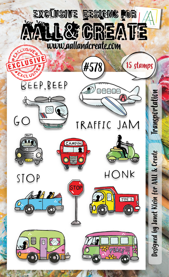 #578 - A6 Clear Stamp Set - Transportation