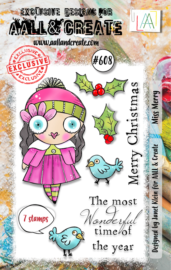 #608 - A7 Clear Stamp Set - Miss Merry