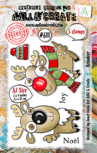 #611 - A7 Clear Stamp Set - Reindeer