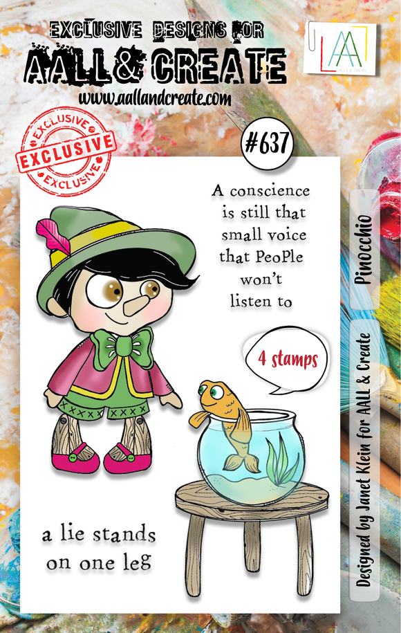 #637 - A7 Clear Stamp Set - Pinocchio