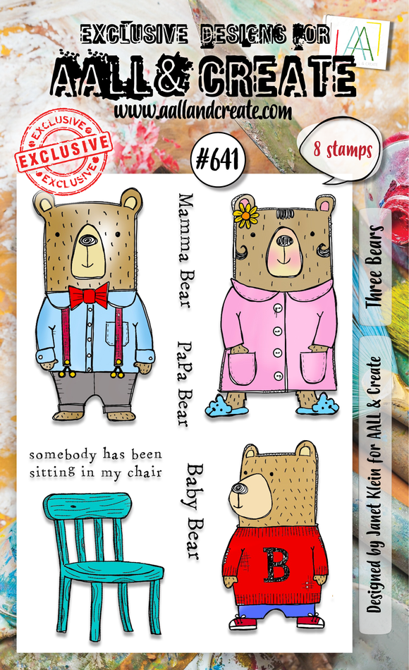 #641 - A6 Clear Stamp Set - Three Bears