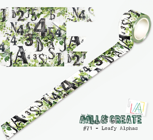 #71 - Washi Tape - Leafy Alphas