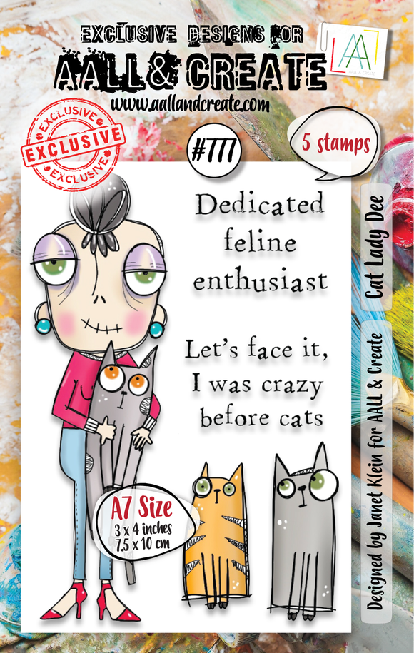 #777 - A7 Clear Stamp Set - Cat Lady Dee