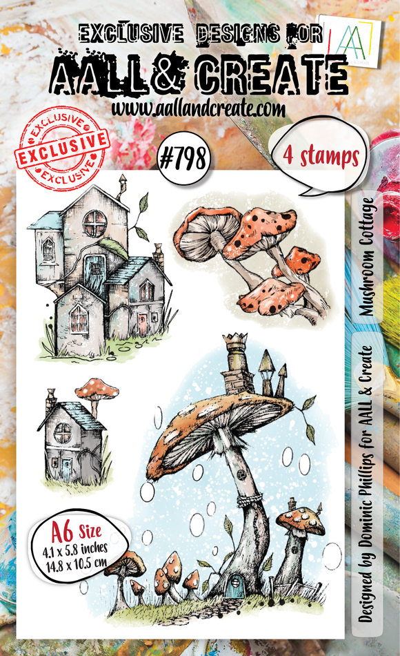 #798 - A6 Clear Stamp Set - Mushroom Cottage