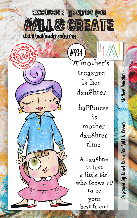 #934 - A7 Stamp Set - Mother Daughter - AALL & Create Wholesale - Stamp