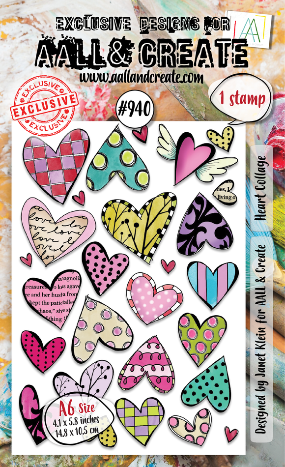 #940 - A6 Stamp Set - Heart Collage