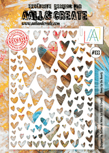 #133 - A4 Stencil - Hung Up On Hearts - AALL & Create Wholesale - stencil