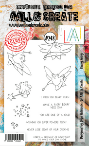 #248 - A6 Clear Stamp Set - Beary Fairy - AALL & Create Wholesale - stamp