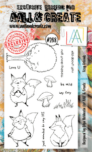 #288 - A6 Clear Stamp Set - Foxy Friends - AALL & Create Wholesale - stamp