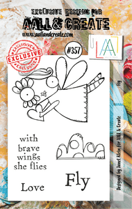 #357 - A7 Clear Stamp Set - Fly - AALL & Create Wholesale - stamp