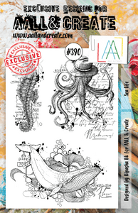 #390 - A5 Clear Stamp Set - Sea Life - AALL & Create Wholesale - stamp