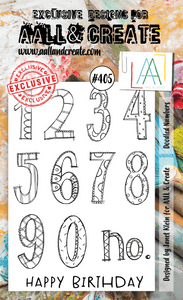 #405 - A6 Clear Stamp Set - Doodled Numbers - AALL & Create Wholesale - stamp