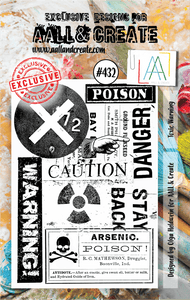 #432 - A7 Clear Stamp Set - Toxic Warning - AALL & Create Wholesale - stamp