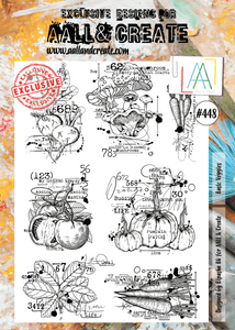 #448 - A4 Clear Stamp Set - Basic Veggies - AALL & Create Wholesale - stamp