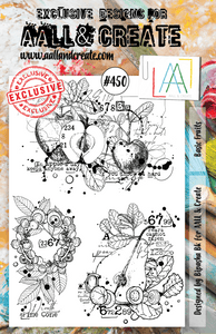 #450 - A5 Clear Stamp Set - Basic Fruits - AALL & Create Wholesale - stamp