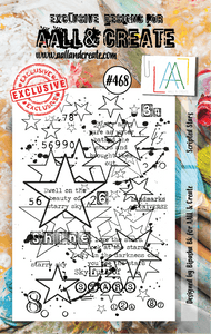 #468 - A7 Clear Stamp Set - Scripted Stars - AALL & Create Wholesale - stamp