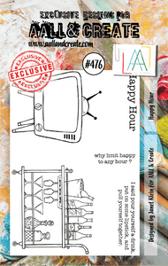 #476 - A7 Clear Stamp Set - Happy Hour - AALL & Create Wholesale - stamp