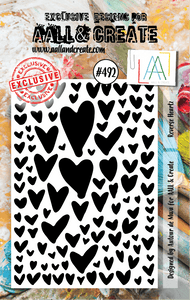 #492 - A7 Clear Stamp Set - Reverse Hearts - AALL & Create Wholesale - stamp