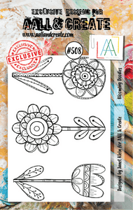 #508 - A7 Clear Stamp Set - Blooming Doodles - AALL & Create Wholesale - stamp