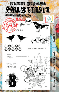 #530 - A5 Clear Stamp Set - Blackbird - AALL & Create Wholesale - stamp