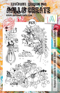 #621 - A5 Clear Stamp Set - Filaments & Feathers - AALL & Create Wholesale - stamp