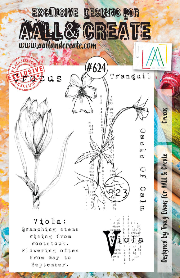 #624 - A5 Clear Stamp Set - Crocus - AALL & Create Wholesale - stamp