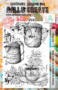 #643 - A5 Clear Stamp Set - Hot Drinks - AALL & Create Wholesale - stamp