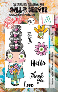 #677 - A7 Clear Stamp Set - Flower Eye - AALL & Create Wholesale - stamp