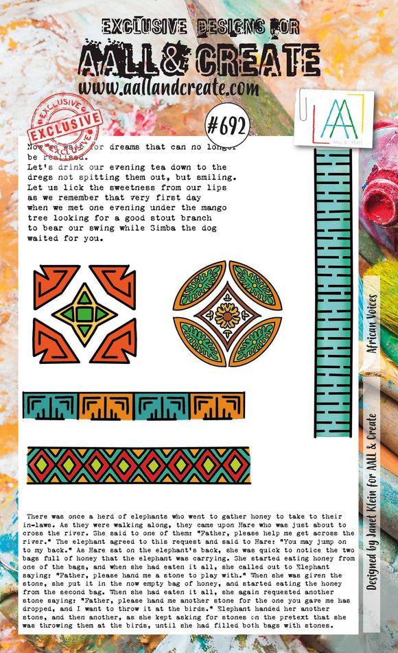 #692 - A6 Clear Stamp Set - African Voices - AALL & Create Wholesale - stamp