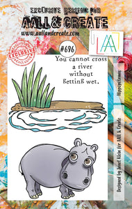 #696 - A7 Clear Stamp Set - Hippopotamus - AALL & Create Wholesale - stamp