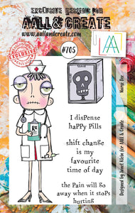 #705 - A7 Clear Stamp Set - Nurse Dee - AALL & Create Wholesale - stamp