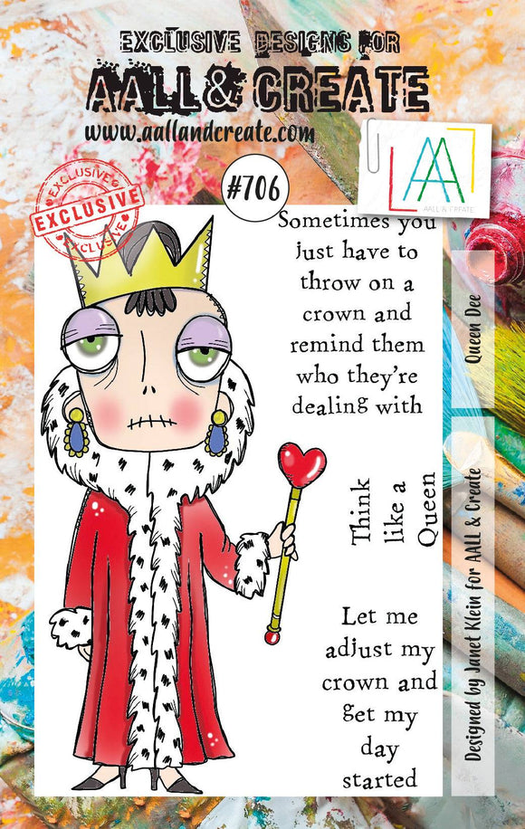 #706 - A7 Clear Stamp Set - Queen Dee - AALL & Create Wholesale - stamp