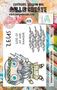 #728 - A7 Clear Stamp Set - Zeus - AALL & Create Wholesale - stamp