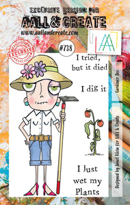 #738 - A7 Clear Stamp Set - Gardener Dee - AALL & Create Wholesale - stamp