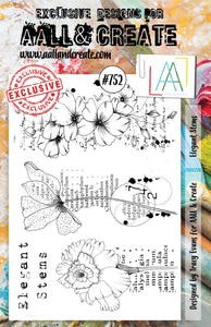 #752 - A5 Clear Stamp Set - Elegant Stems - AALL & Create Wholesale - stamp