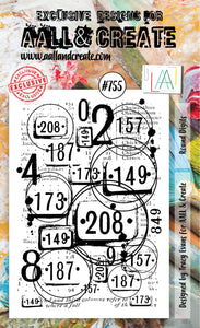 #755 - A6 Clear Stamp Set - Round Digits - AALL & Create Wholesale - stamp