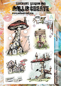 #795 - A4 Clear Stamp Set - Toadstool Towers - AALL & Create Wholesale - stamp