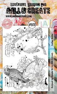 #800 - A6 Clear Stamp Set - Feather Besties - AALL & Create Wholesale - stamp