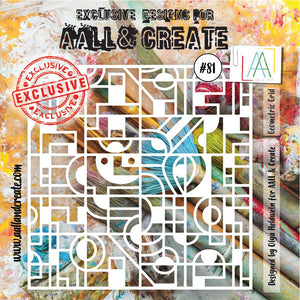 #81 - 6"x6" Stencil - Geometric Grid - AALL & Create Wholesale - stencil