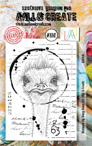 #810 - A7 Clear Stamp Set - Ostrich - AALL & Create Wholesale - stamp