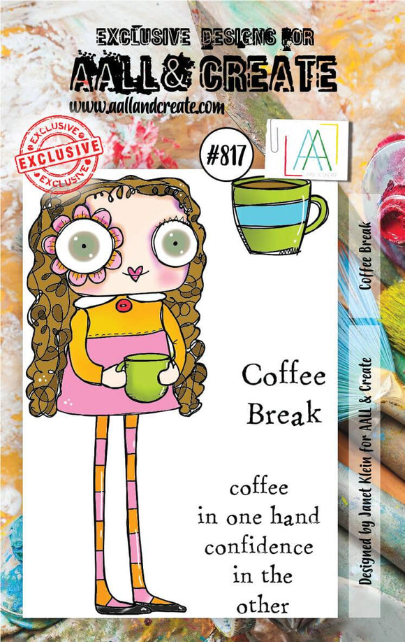 #817 - A7 Clear Stamp Set - Coffee Break - AALL & Create Wholesale - stamp