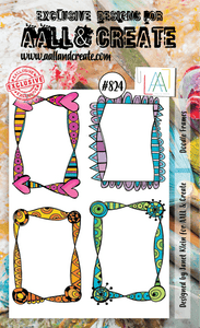 #824 - A6 Clear Stamp Set - Doodle Frame - AALL & Create Wholesale - stamp