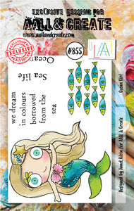 #855 - A7 Clear Stamp Set - Ocean Girl - AALL & Create Wholesale - stamp